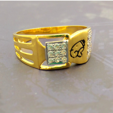 Ganapati design 22 kt gold gents ring