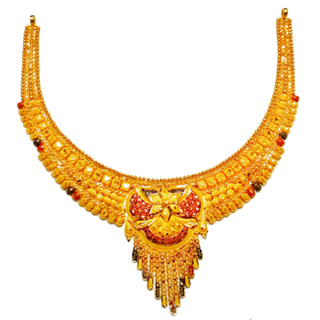 22k gold calcutti half necklace mga - gn0043