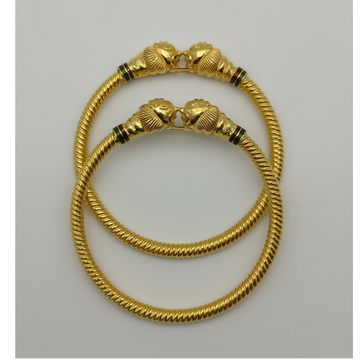 22KT Gold Rajwadi Design Copper Kadli by Saideep Jewels