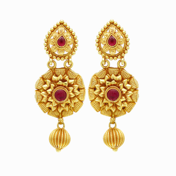 Alluring gold temple jewellery jhumka