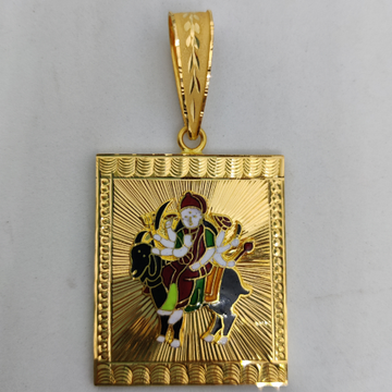 916 Gold Fancy Gent's Meladi Maa Minakari Pendant