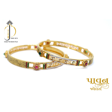 22KT / 916 Gold Antique Colorful Kadli for Ladies... by 