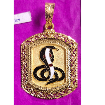 Gold Goga Maharaj Pendant by Saurabh Aricutting