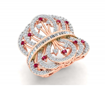 18k rose gold fancy cz ring for women pj-r007 by 
