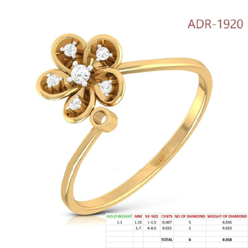 22KT Gold yellow sunflower Shap Rings for Women