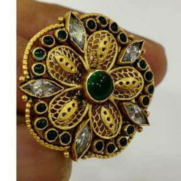 916 Antique Gold Jadtar Ring by 