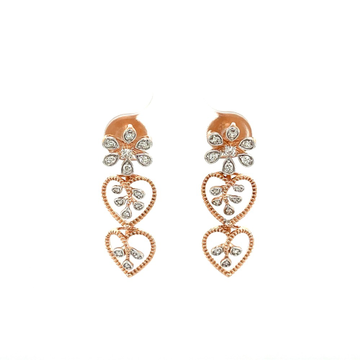 Trio Heart Hanging Diamond Hanging Earrings in 14k...