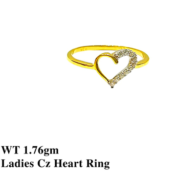 18K Ladies Cz Heart Rings by 
