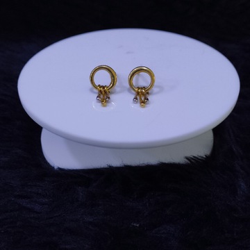 22KT/916 Yellow Gold Round Drop Earrings For Women