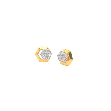 Gold hexagonal studs