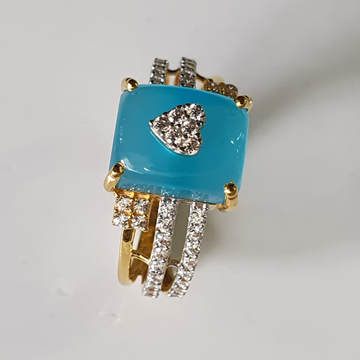 22k gold ring blue stone fency Design by 
