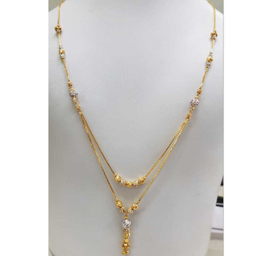 22K Gold Ladies 2 Line Designer Necklace by H. V. Jewels
