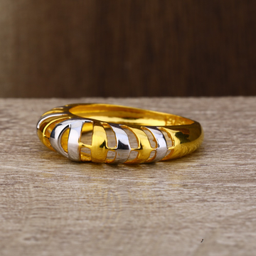 Ladies 916 Gold Round Rodium Fancy Ring -LPR145