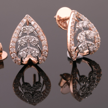 18kt Rose gold pan shaped diamond bali earrings by 
