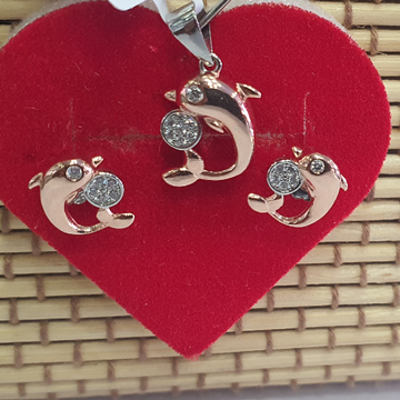 925 starling fish pendant set by 