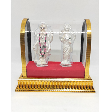 Pure Silver God Vishnuji With Lakshmiji by Rajasthan Jewellers Private Limited
