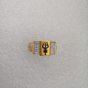 916 gold fancy trisul design Gents ring by 