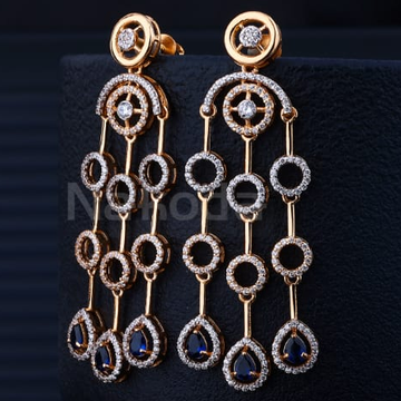 750 Rose Gold CZ Stylish Jummar Earring RE391
