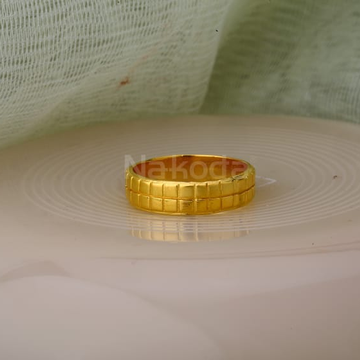 916 Gold Mens Designer Plain Ring MPR162