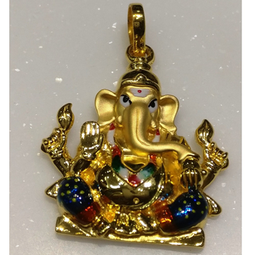 22kt gold plain casting lord ganesha pendant by 