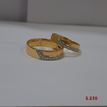 916 Gold CZ Fancy Couple Ring by 