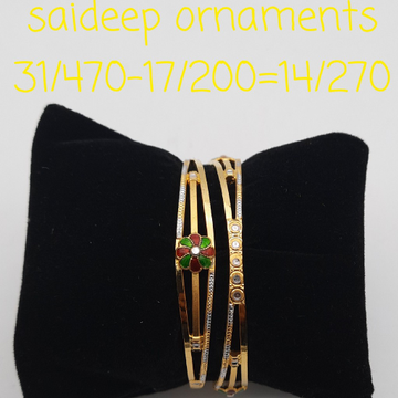 22kt lightweight bangle kada design by Saideep Jewels