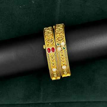 916 Gold Antique Bangles by Ranka Jewellers