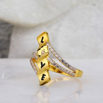 916  Gold alphabet of love design ring by 