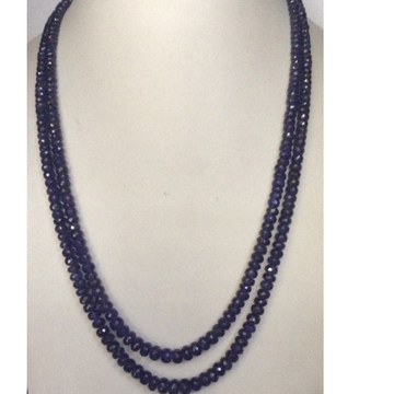 Natural blue sapphires faceted round beeds necklace JSB0067