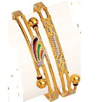 22K / 916 Gold Cross Pipe Designer Kadli by Ruchit Jewellers