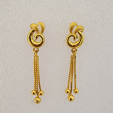 Trendy Conical Danglers Long Hanging One Gram Gold Earrings For Ladies  ER2439