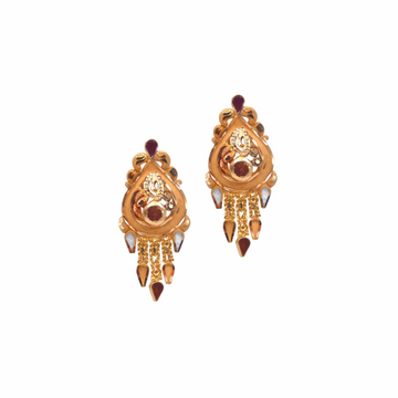 calcutti Hanging Chain 22k Gold Earrings