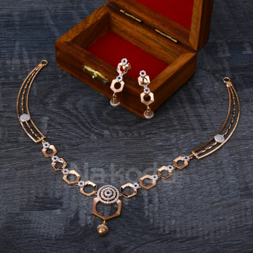 750 Rose Gold Ladies Exclusive Necklace Set RN350