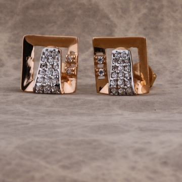 18KT Rose Gold CZ Women's Designer Hallmark Earrin...