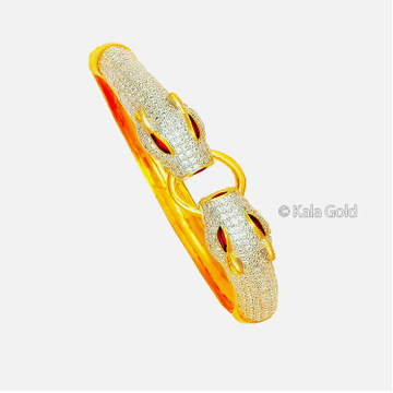 916 Gold Antique Diamond CZ Kada Bangle by 
