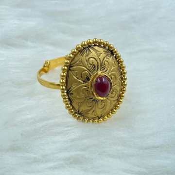 916 Hallmark Gold Kundan Ring  by Ranka Jewellers