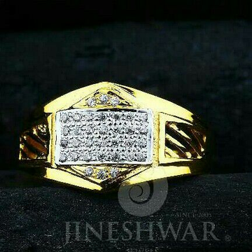 Fancy Gold Cz Gents Ring 916