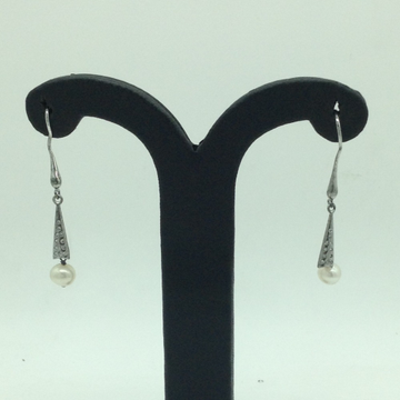 Pearl CZ Silver Ear Hangings JER0121