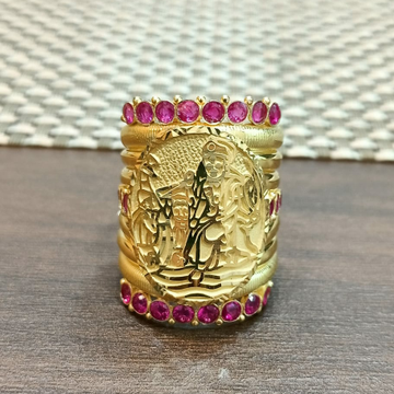 916 Gold traditional Vahanvati Maa Ring