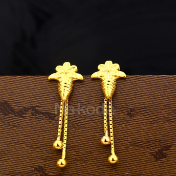 916 Gold CZ Gorgeous Ladies Plain Earrings LPE368