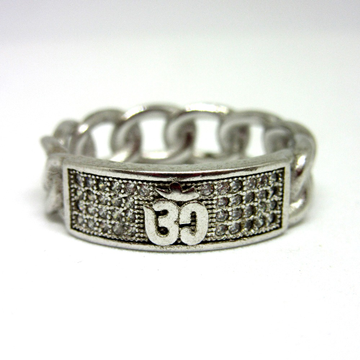 925 silver om logo ring sr925-210 by 