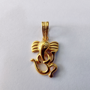 22k  gold om with ganpati bappa exclusive pendant by 