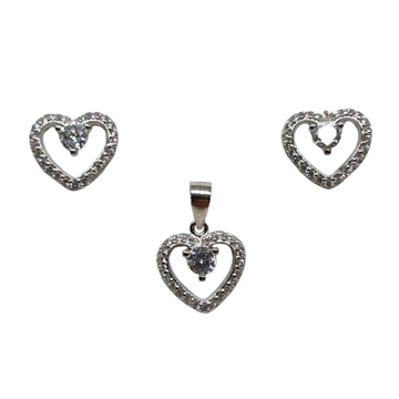 925 Sterling Silver Heart Shape Designer Pendant S...