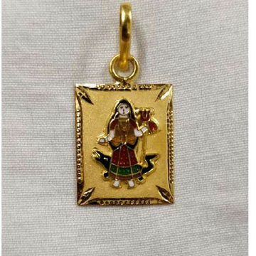 916 Gold Khodiyar Maa Meenakari Pendant