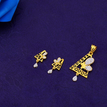 916 Gold CZ Delicate Ladies Fancy Pendant Set FPS3...