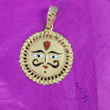 22K Gold Suryanarayan Pendant by Saurabh Aricutting