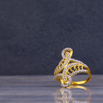 gold plated thin criss cross CZ ring – Marlyn Schiff, LLC