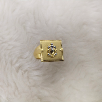 916 Gold Ganesh Design Ring by Simandhar Ornament