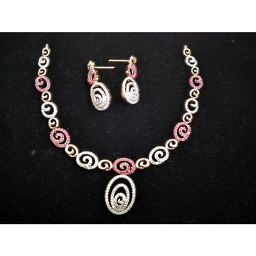 92.5 Sterling Silver Fancy Colorful Necklace Set by 