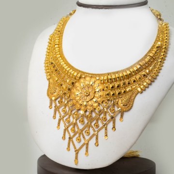 916 Gold Light weight Design Necklace by 